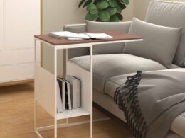 vidaXL Side Table White 21.7"x14.2"x23.4" Engineered Wood