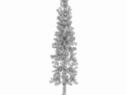 vidaXL Slim Artificial Half Christmas Tree with Stand Silver 4 ft