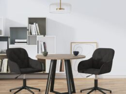 vidaXL Swivel Dining Chairs 2 pcs Black Velvet