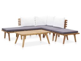 vidaXL 6 Piece Patio Lounge Set Solid Wood Acacia