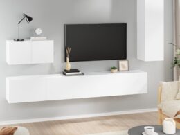 vidaXL 4 Piece TV Stand Set White Engineered Wood