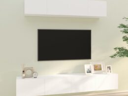 vidaXL 4 Piece TV Stand Set White Engineered Wood