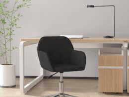 vidaXL Swivel Office Chair Black Fabric
