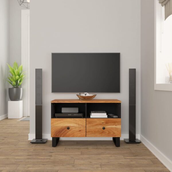 vidaXL TV Stand 27.6"x13"x18.1" Solid Wood Acacia
