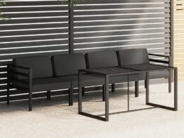 vidaXL 5 Piece Patio Lounge Set with Cushions Aluminum Anthracite