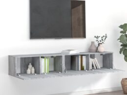 vidaXL 2 Piece TV Stand Set Gray Sonoma Engineered Wood