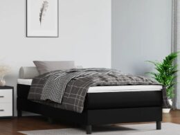 vidaXL Pocket Spring Bed Mattress Black 39.4"x74.8"x7.9" Twin Faux Leather