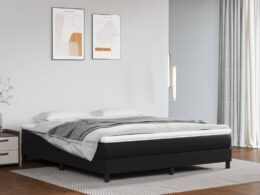 vidaXL Pocket Spring Bed Mattress Black 59.8"x79.9"x7.9" Queen Faux Leather
