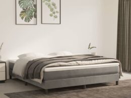vidaXL Pocket Spring Bed Mattress Light Gray 59.8"x79.9"x7.9" Queen Velvet
