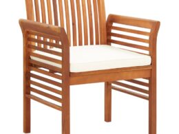 vidaXL Patio Dining Chairs with Cushions 4 pcs Solid Wood Acacia