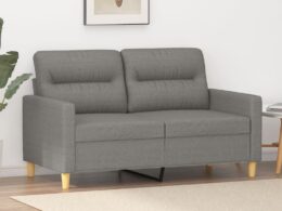 vidaXL 2-Seater Sofa Dark Gray 47.2" Fabric