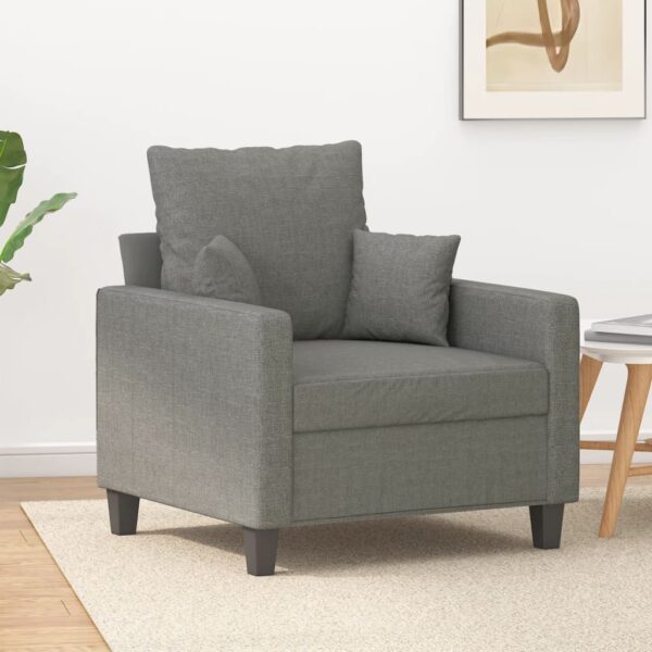 vidaXL Sofa Chair Dark Gray 23.6" Fabric