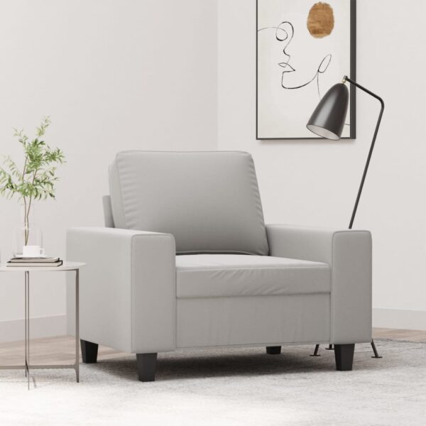 vidaXL Sofa Chair Light Gray 23.6" Microfiber Fabric