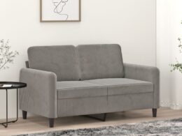 vidaXL 2-Seater Sofa Light Gray 47.2" Velvet