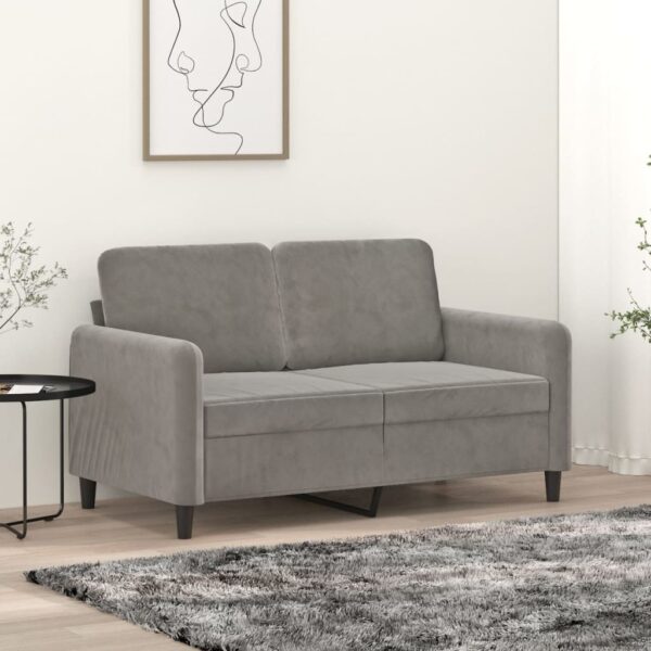 vidaXL 2-Seater Sofa Light Gray 47.2" Velvet