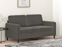 vidaXL 2-Seater Sofa Dark Gray 55.1" Velvet