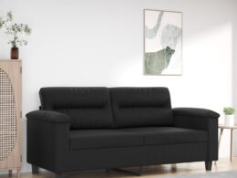 vidaXL 2-Seater Sofa Black 55.1" Faux Leather