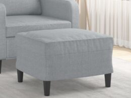 vidaXL Footstool Light Gray 23.6"x19.7"x16.1" Fabric