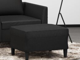 vidaXL Footstool Black 23.6"x19.7"x16.1" Faux Leather