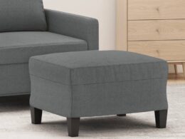 vidaXL Footstool Dark Gray 23.6"x19.7"x16.1" Fabric
