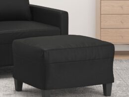 vidaXL Footstool Black 23.6"x19.7"x16.1" Faux Leather