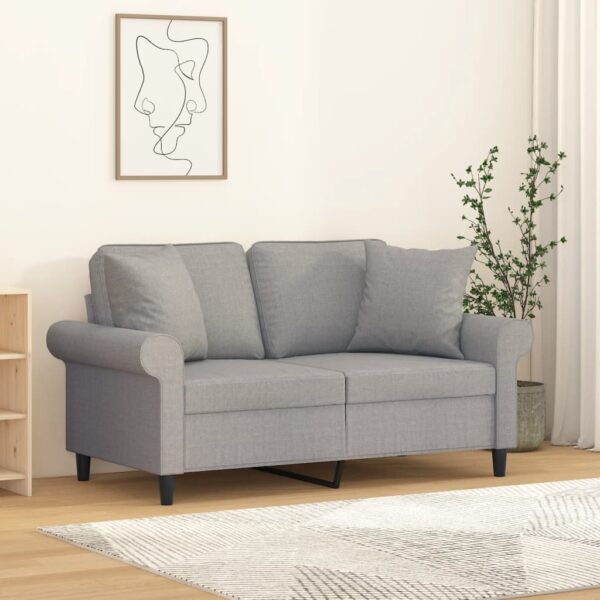 vidaXL Throw Pillows 2 pcs Light Gray 15.7"x15.7" Fabric
