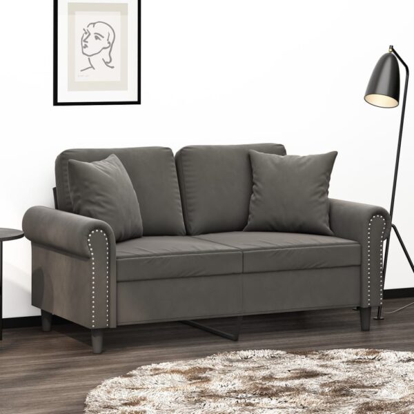 vidaXL Throw Pillows 2 pcs Dark Gray 15.7"x15.7" Velvet