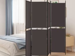 vidaXL 4-Panel Room Divider Brown 78.7"x70.9" Fabric