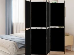 vidaXL 4-Panel Room Divider Black 78.7"x70.9" Fabric