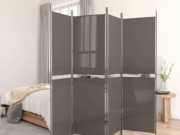 vidaXL 5-Panel Room Divider Anthracite 98.4"x70.9" Fabric
