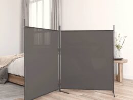 vidaXL 2-Panel Room Divider Anthracite 137"x70.9" Fabric