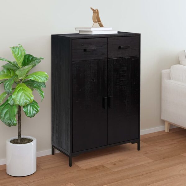vidaXL Shoe Rack Black 29.5"x15.7"x43.3" Solid Wood Pine
