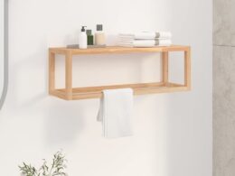 vidaXL Towel Rack 23.6"x7.9"x7.9" Solid Wood Walnut