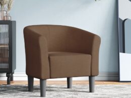 vidaXL Tub Chair Brown Fabric