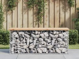 vidaXL Patio Bench Gabion Design 40.6"x12.4"x16.5" Solid Wood Pine