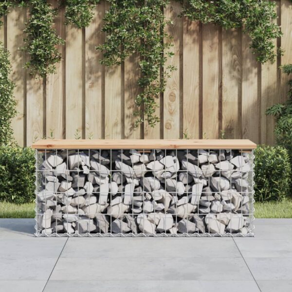 vidaXL Patio Bench Gabion Design 40.6"x12.4"x16.5" Solid Wood Pine