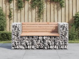 vidaXL Patio Bench Gabion Design 56.3"x28"x25.8" Solid Wood Douglas