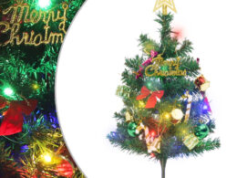 vidaXL Mini Artificial Pre-lit Christmas Tree with 30 LEDs Green 23.6"