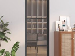 vidaXL Interior Door 29.9"x79.3" Black ESG Glass and Aluminum