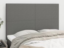 vidaXL Headboards 4 pcs Dark Gray 28.3"x2"x30.7"/34.6" Fabric