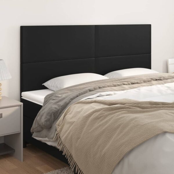 vidaXL Headboards 4 pcs Black 35.4"x2"x30.7"/34.6" Faux Leather