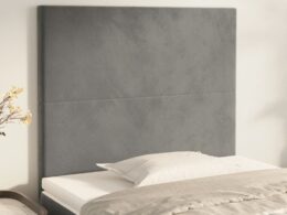 vidaXL Headboards 2 pcs Light Gray 39.4"x2"x30.7"/34.6" Velvet