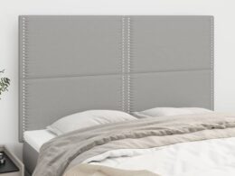 vidaXL Headboards 4 pcs Light Gray 28.3"x2"x30.7"/34.6" Fabric