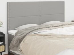 vidaXL Headboards 4 pcs Light Gray 31.5"x2"x30.7"/34.6" Fabric