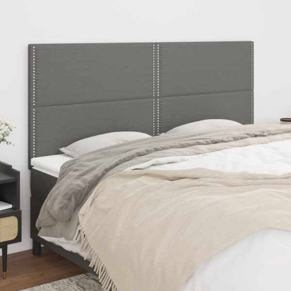 vidaXL Headboards 4 pcs Dark Gray 39.4"x2"x30.7"/34.6" Fabric