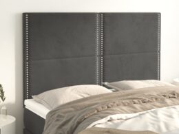 vidaXL Headboards 4 pcs Dark Gray 28.3"x2"x30.7"/34.6" Velvet