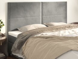 vidaXL Headboards 4 pcs Light Gray 39.4"x2"x30.7"/34.6" Velvet