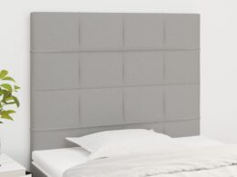 vidaXL Headboards 2 pcs Light Gray 39.4"x2"x30.7"/34.6" Fabric