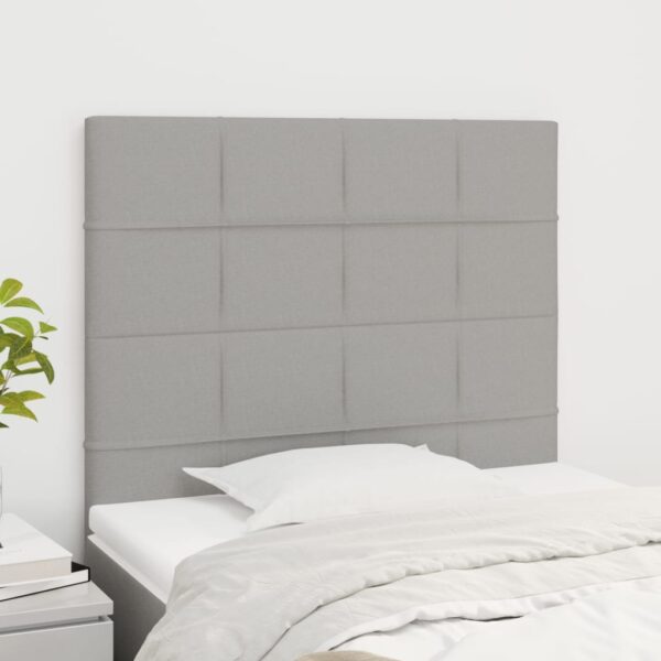 vidaXL Headboards 2 pcs Light Gray 39.4"x2"x30.7"/34.6" Fabric