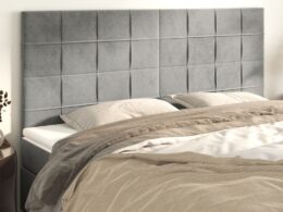 vidaXL Headboards 4 pcs Light Gray 31.5"x2"x30.7"/34.6" Velvet